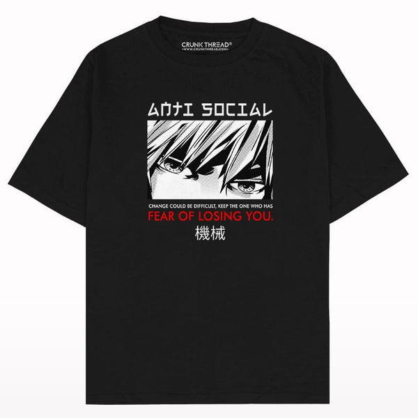 Anti social anime Oversized T-shirt