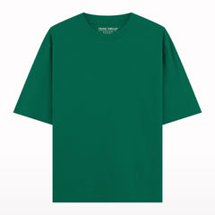 Bottle green plain oversized t-shirt