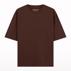 Chocolate brown plain oversized t-shirt