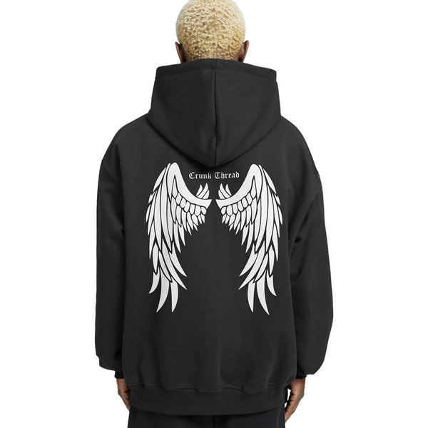 Crunk Thread Angel Wings Relaxed Fit Drop Shoulder Hoodie