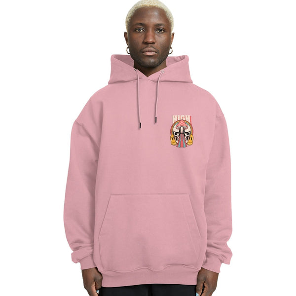 High Relaxed Fit Baby Pink Drop Shoulder Hoodie