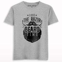 It's Beard Time Print Half Sleeve T-shirt