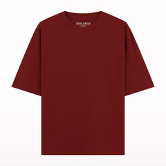 Maroon plain oversized t-shirt