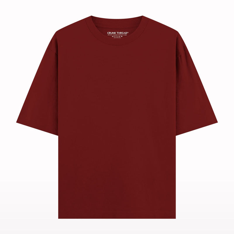 Maroon plain oversized t-shirt