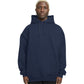 Plain Relaxed Fit Drop Shoulder Navy Blue Hoodie