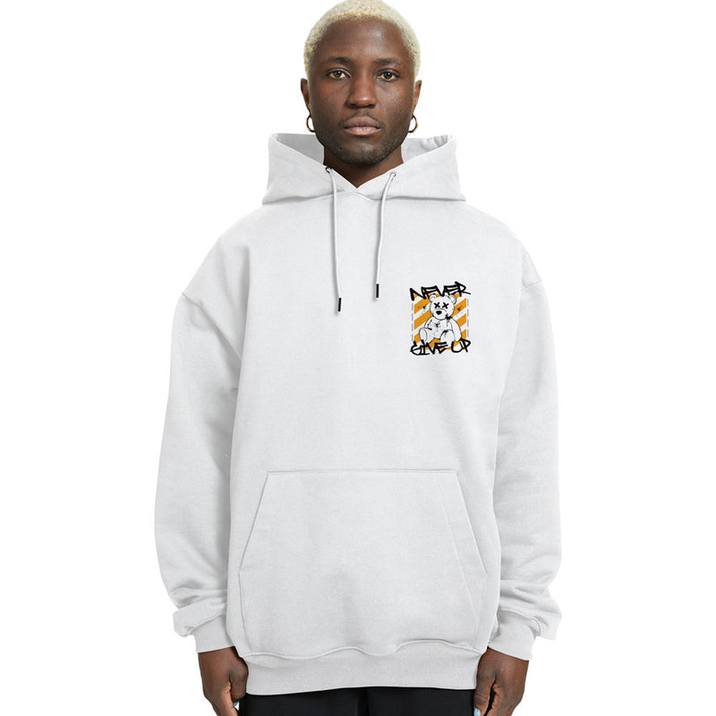 Never Give up Teddy Relaxed Drop Shoulder Hoodie