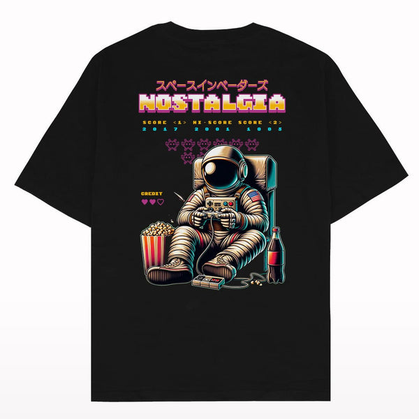 Nostalgia Gamer Astronaut Oversized T-shirt Back