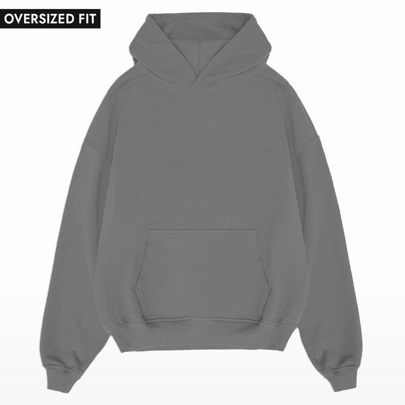 Plain Dark Grey Oversized Hoodie