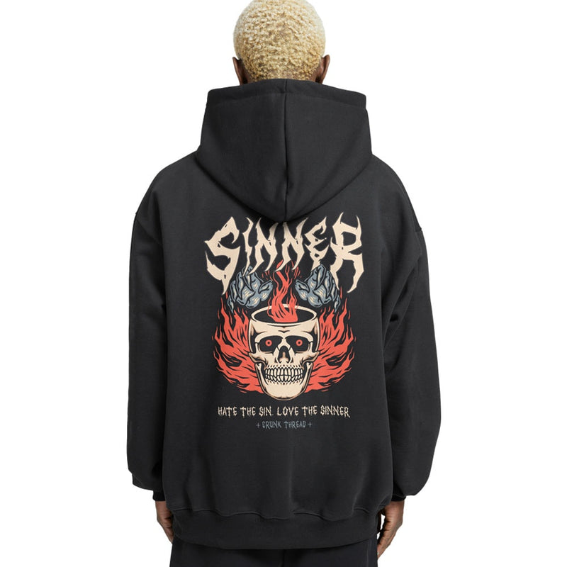 Crunk Thread Sinner Relaxed Fit Drop Shoulder Hoodie