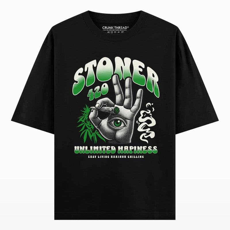 Stoner 420 Unlimited Happiness Oversized T-shirt