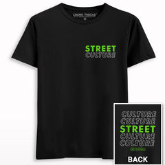 Street Culture Front-Back Neon Green Printed T-shirt