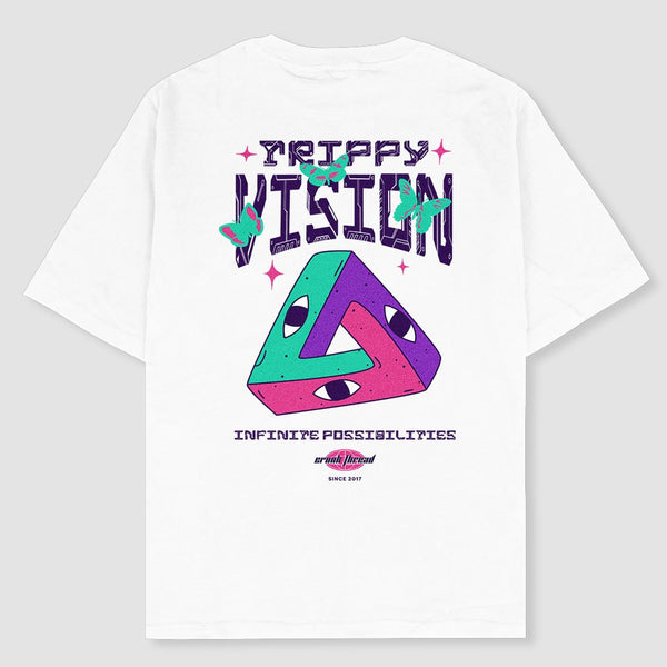 Trippy Vision Y2k Oversized T-shirt white back