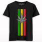 Weed Stripe Print T-shirt