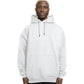 Plain Relaxed Fit Drop Shoulder White Hoodie