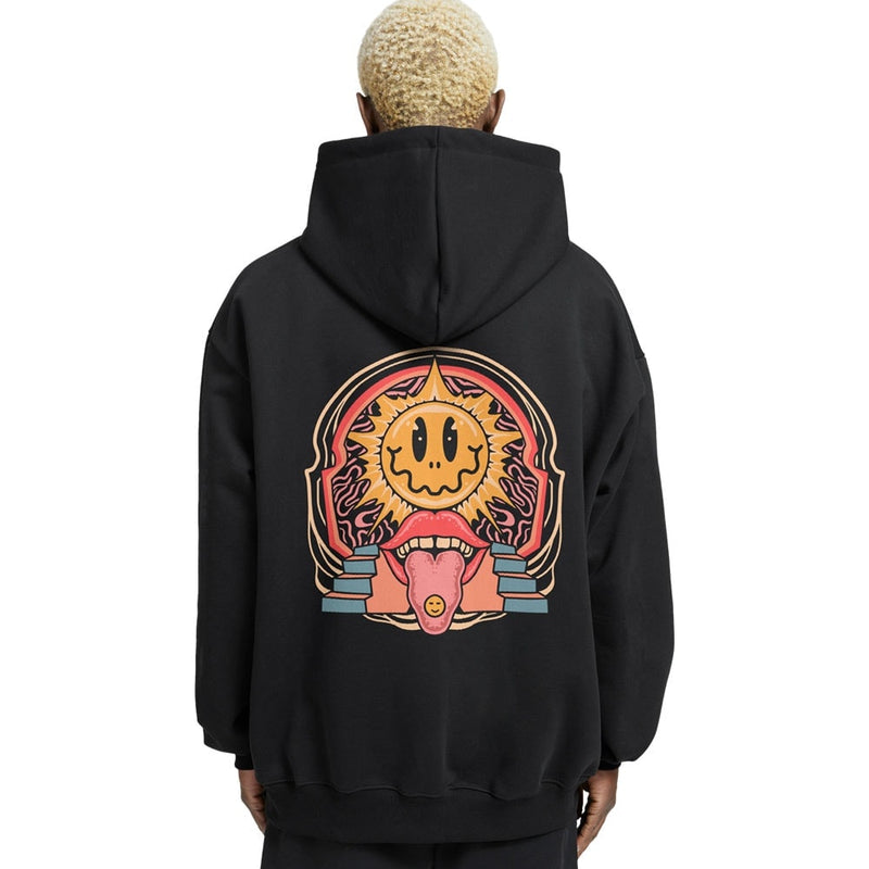 Acid Trippy Relaxed Fit Drop Shoulder Hoodie