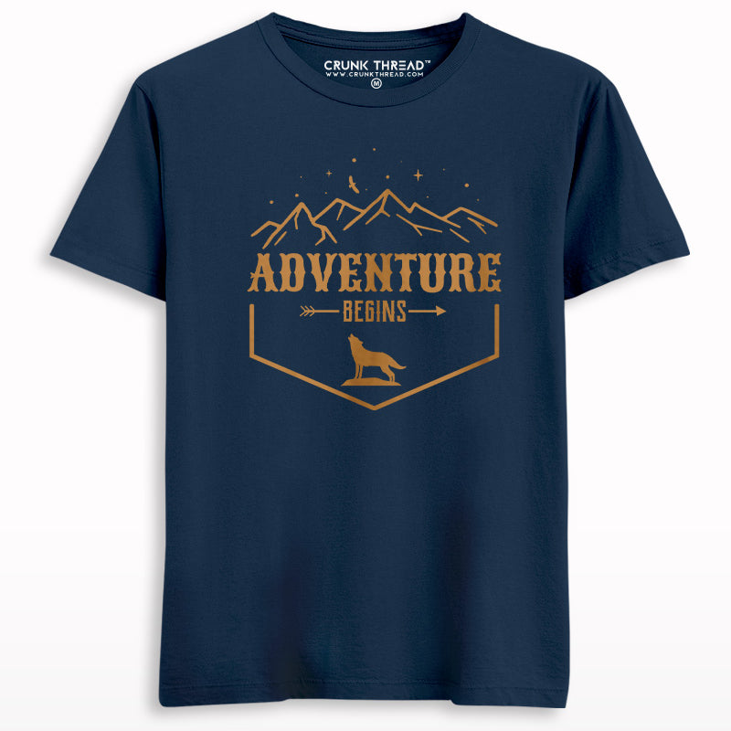 Adventure Begins Print T-shirt