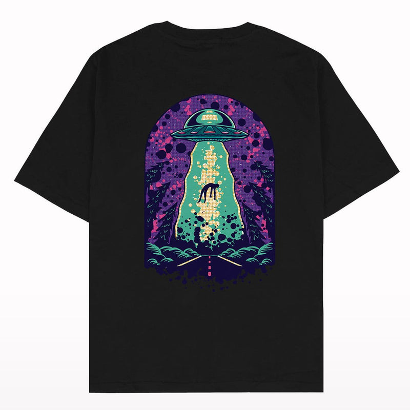 Alien abduction space oversized T-shirt