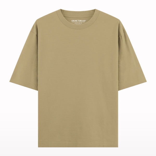 Beige plain oversized t-shirt