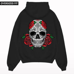 Day Of The Dead Floral Skull Oversized Hoodie