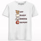 Eat sleep smoke repeat graphic T-shirt 