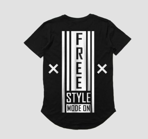 Free Style Mode On Back-Front Printed Men's Longline T-shirt