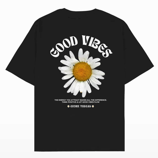 Good Vibes Flower Oversized T-shirt