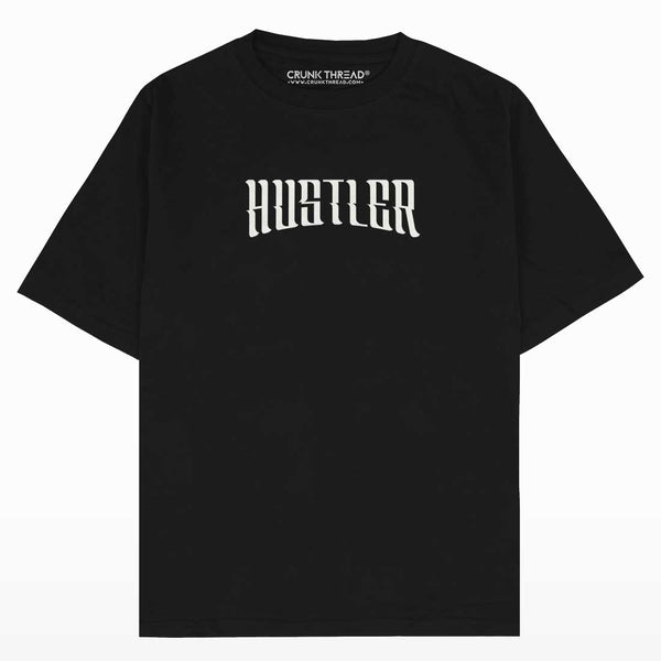 Hustler Bear Oversized Fit Black T-shirt