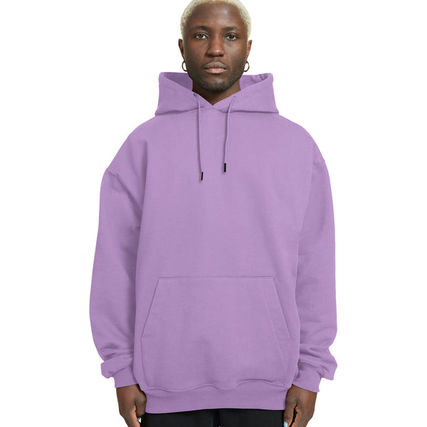 Plain Relaxed Fit Drop Shoulder Lavender Hoodie