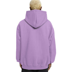 Plain Relaxed Fit Drop Shoulder Lavender Hoodie