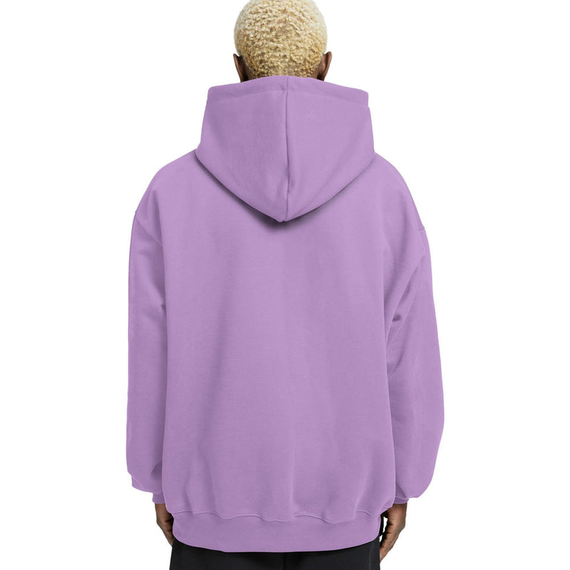 Plain Relaxed Fit Drop Shoulder Lavender Hoodie