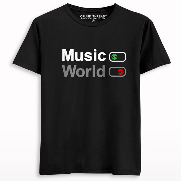 Music on world off T-shirt