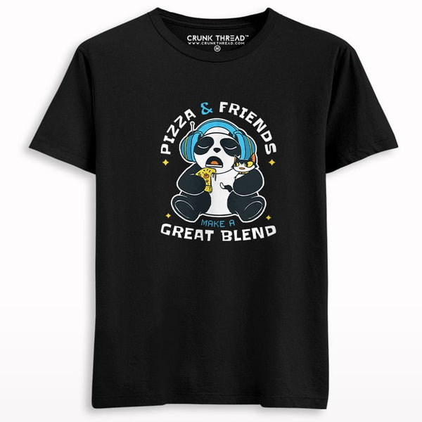 Pizza and friends panda T-shirt