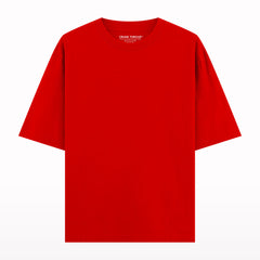 red plain oversized t-shirt