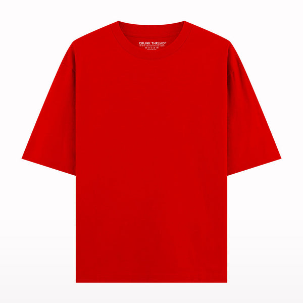 red plain oversized t-shirt