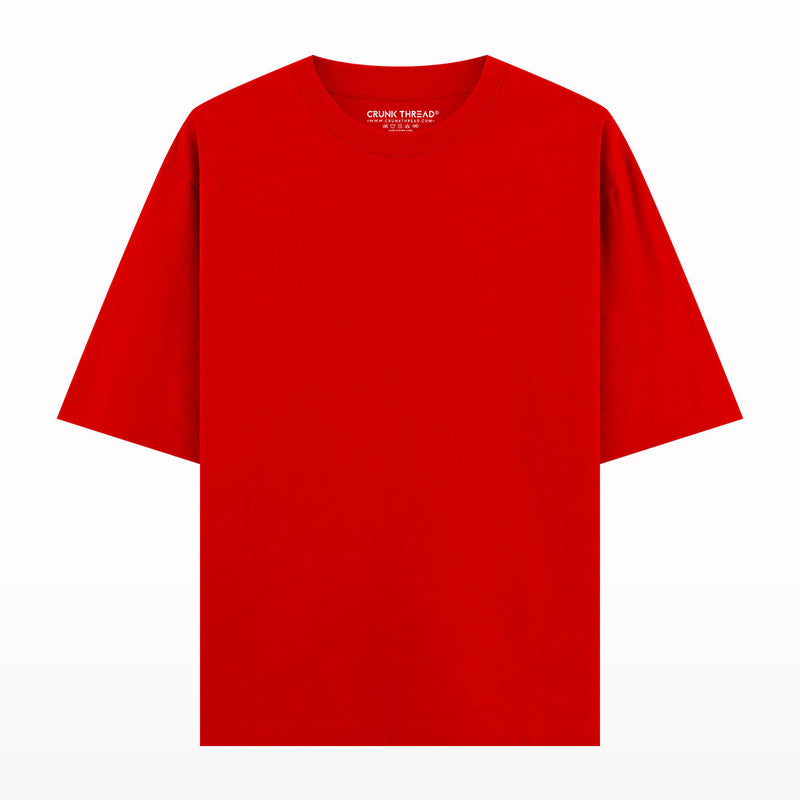 red plain oversized t-shirt