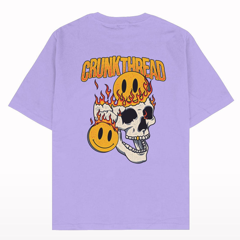 Crunk Thread Skull Fire Lavender T-shirt