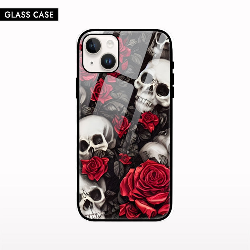 Skull and Rose iPhone Glass Case