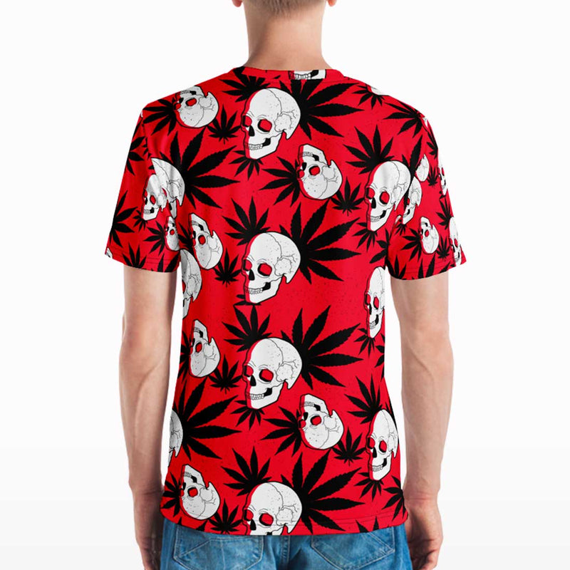 Weed Skull All Over Print T-shirt