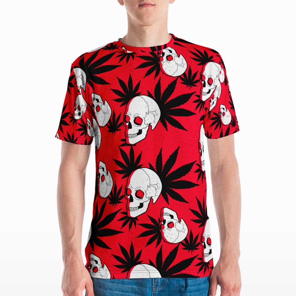 Weed Skull All Over Print T-shirt