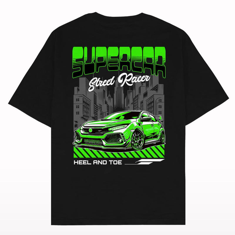 Supercar Street race Oversized T-shirt Back