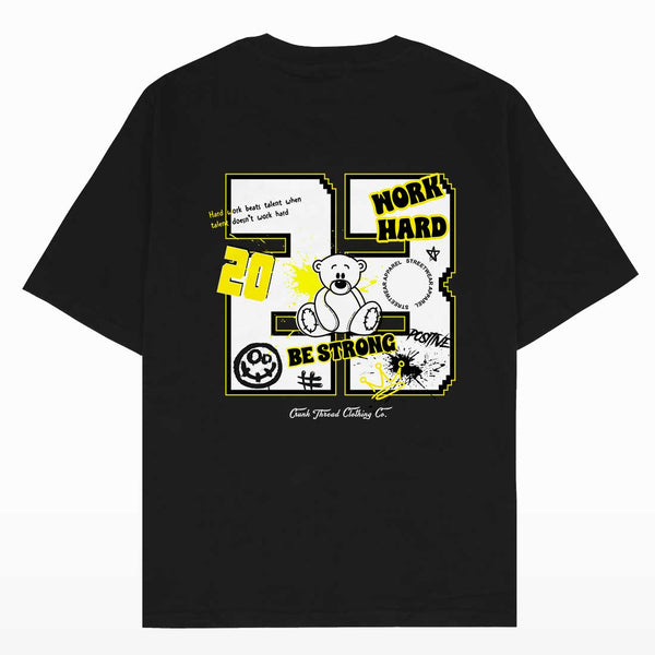 Teddy Bear Work Hard Oversized T-shirt