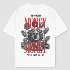 The Power Of Money Oversized T-shirt Back