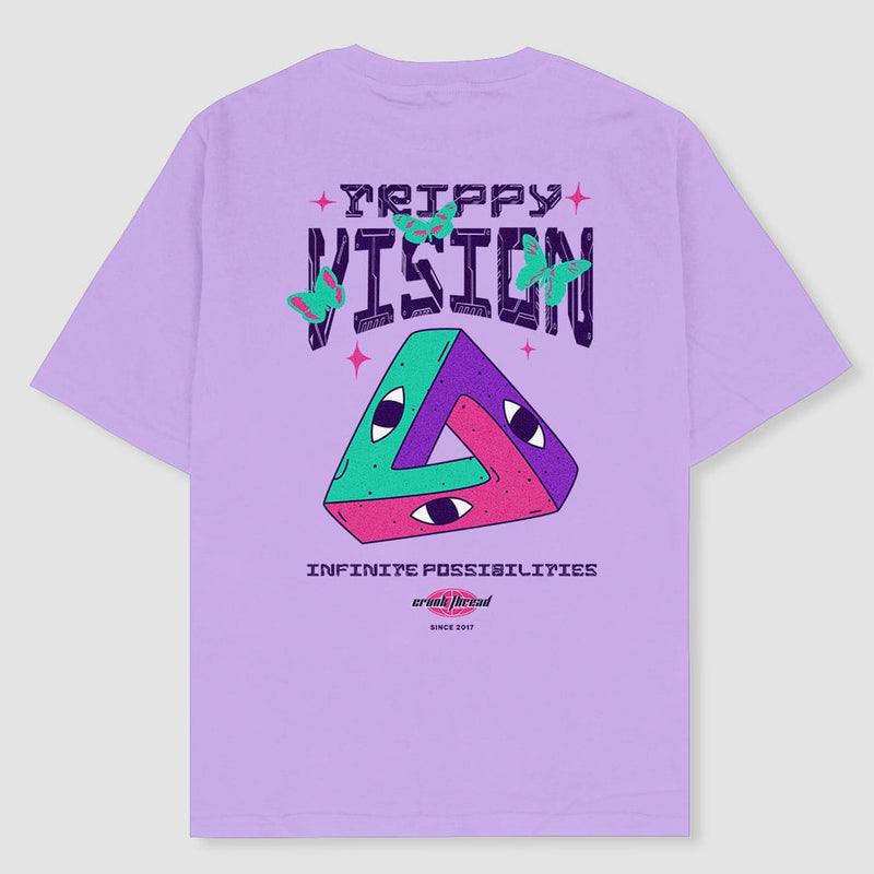 Trippy Vision Y2k Oversized T-shirt Lavender back