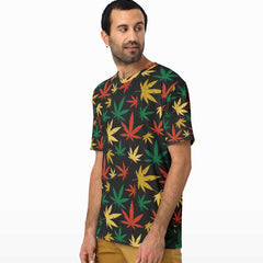 Weed Pattern All Over Print T-shirt