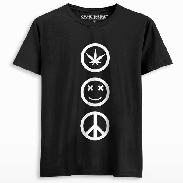 Weed Joy Peace T-shirt Black - On Sale