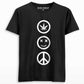 Weed Joy Peace T-shirt Black - On Sale