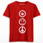 Weed Joy Peace Men's Printed T-shirt