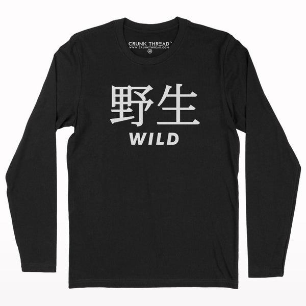 Wild Japanese Typography Full Sleeve T-shirt