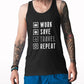 Work Save Travel Repeat Printed Tank Top